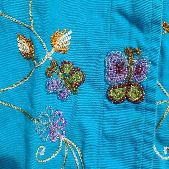 Vintage The Quacker Factory Blue Beaded Jacket - Picture 8 of 14